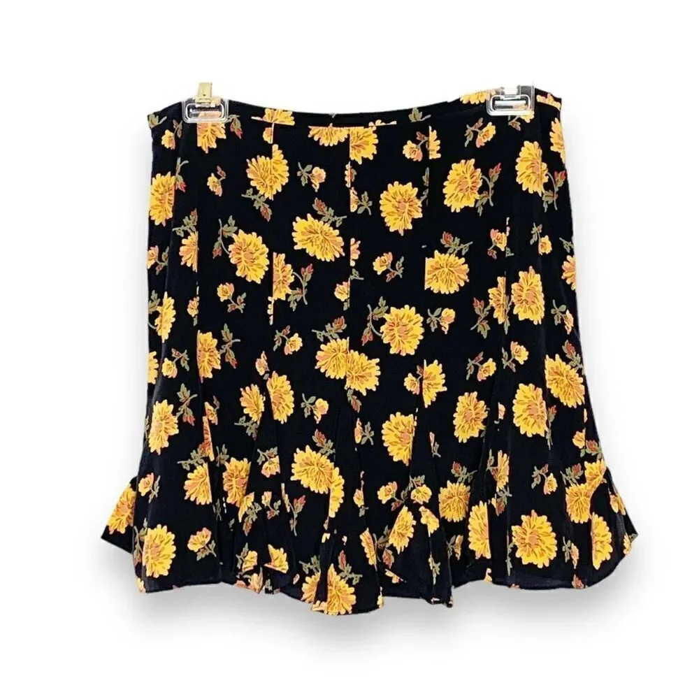 Veronica Beard Weller Floral-print Flounce Mini Skirt in Black Multi Women’s 2
